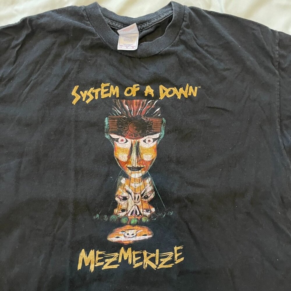Vintage Y2K System of A Down Mezmerize 2005 Band T Shirt SOAD VTG Tee Size L